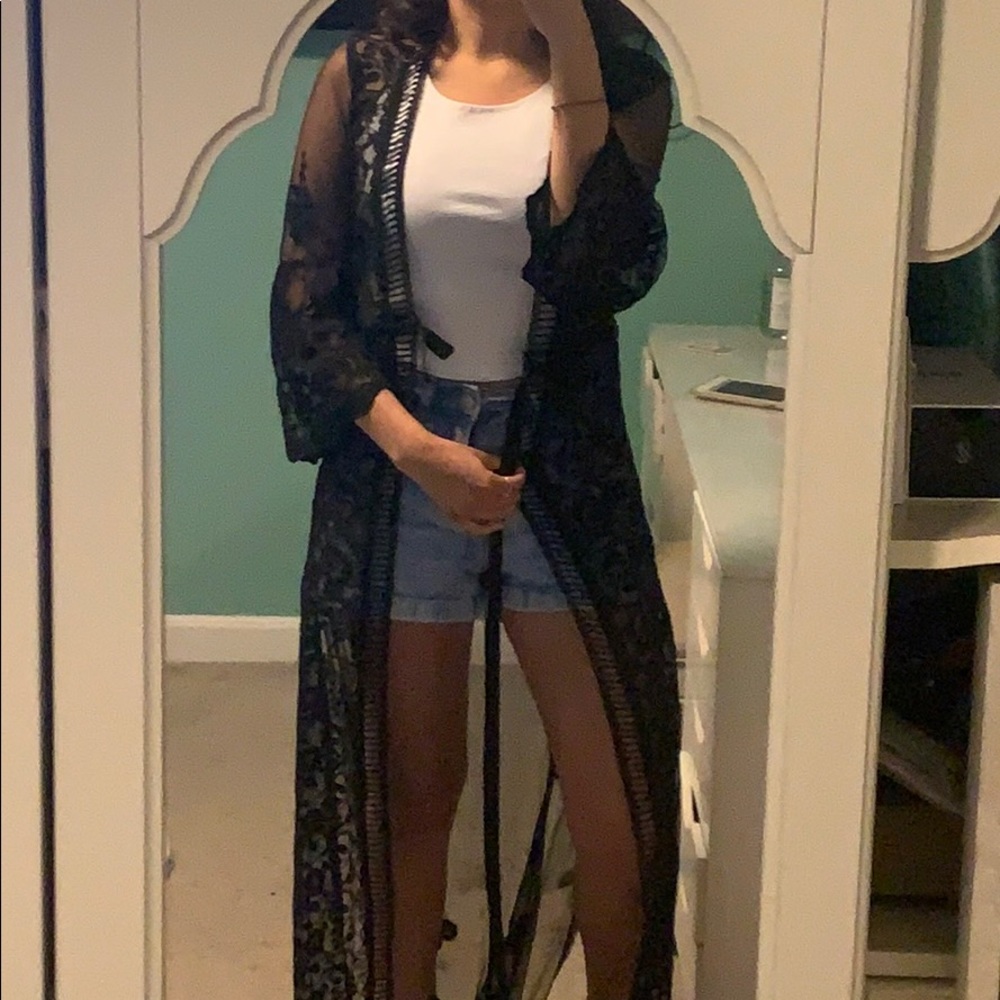 Black lacy cardigan!